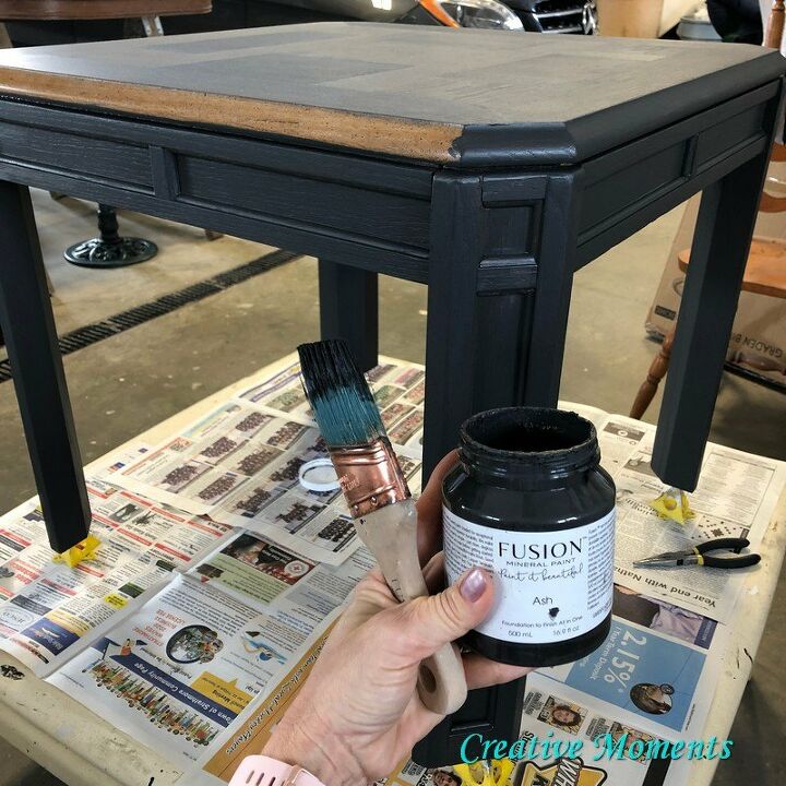 cerused oak table using reactive stain