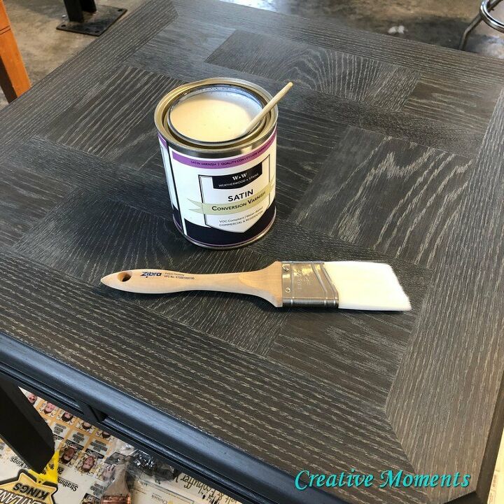 cerused oak table using reactive stain