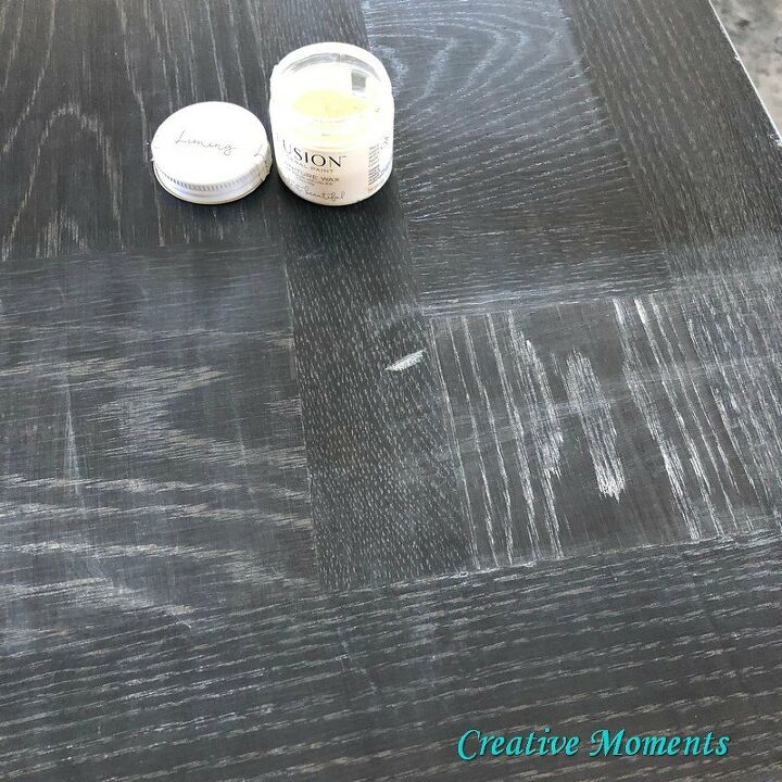 cerused oak table using reactive stain