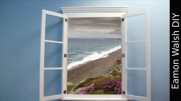 faux window frame with a view