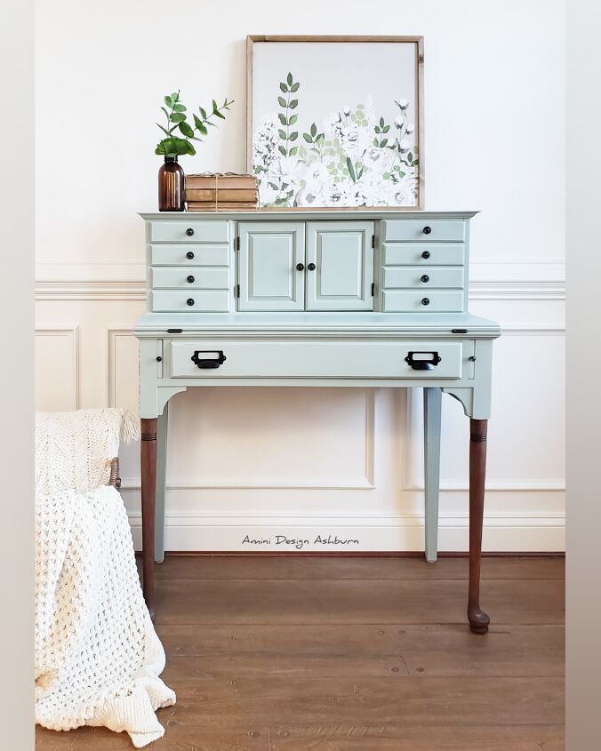 15 of the most beautiful furniture makeovers to inspire you this week, Paint a stately secretary cabinet