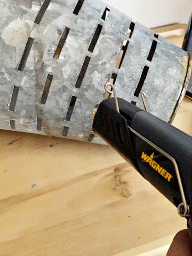 how to age galvanized metal with a heat gun