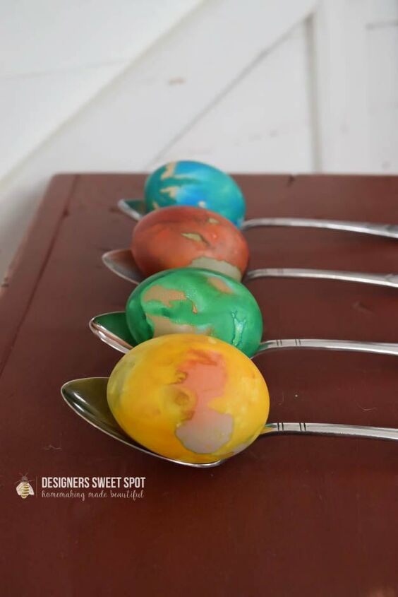 s 15 easter egg decorating techniques we can t wait to try this year, Make them look like agate rock