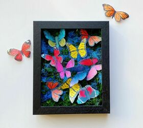 s 15 spring decor ideas that will brighten your home this week, Create a paper butterfly shadow box