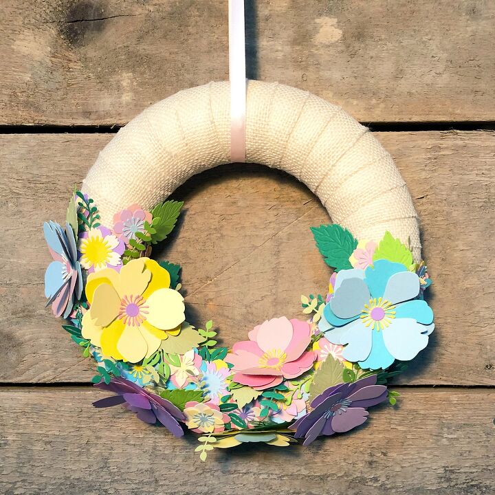 s 15 spring decor ideas that will brighten your home this week, Make a paper flower garland with cutting dies