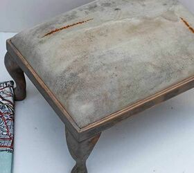 how to upholster a footstool with a tea towel