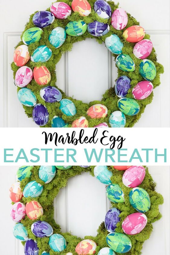 s 15 playful easter decorations that go beyond colorful eggs, Marble up eggs for an Easter wreath
