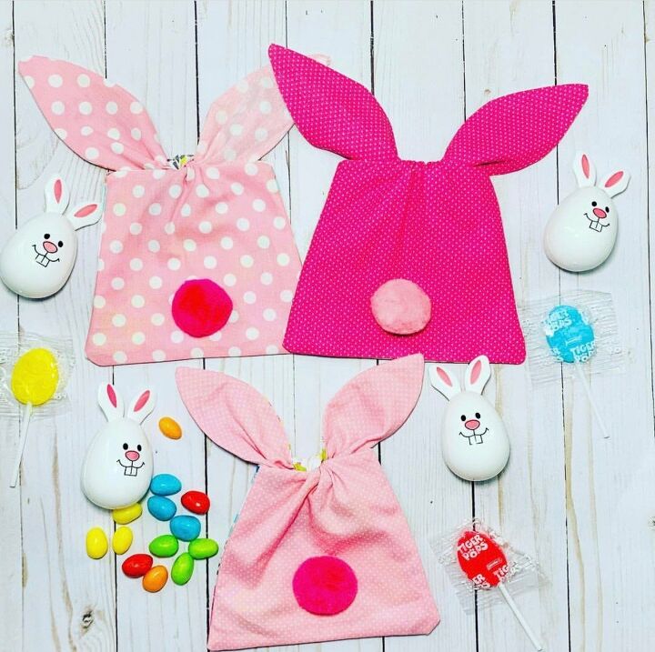 s 15 playful easter decorations that go beyond colorful eggs, Sew bunny treat bags