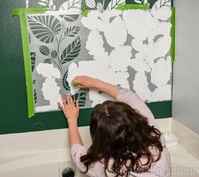 stenciled accent wall with stencil revolution