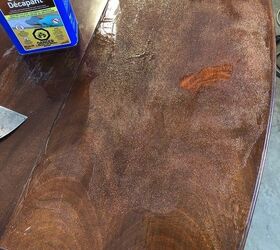 refinishing a dining table with stain finishing oil and fusion mineral