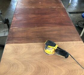 refinishing a dining table with stain finishing oil and fusion mineral