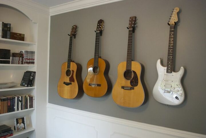 ganchos de guitarra de parede diy