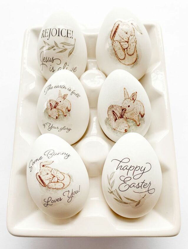 decoracin fcil de huevos de pascua con papel de calcomana al agua