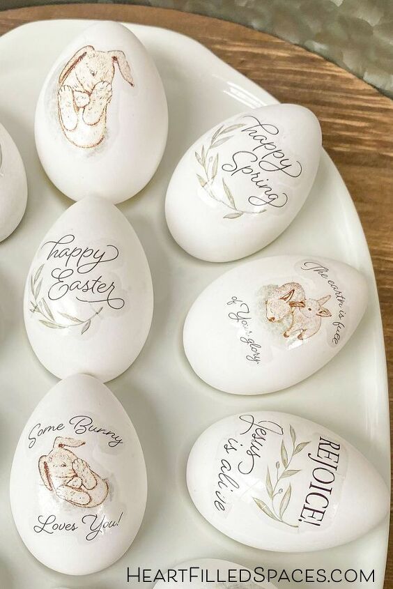 decoracion facil de huevos de pascua con papel de calcomania al agua