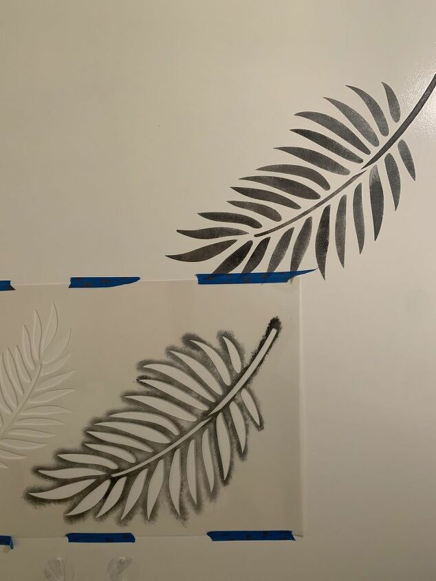 how to stencil a powder room wall with stencil revolution