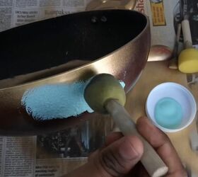 your guide to making a diy succulent planter from an old frying pan, Paint the Outside