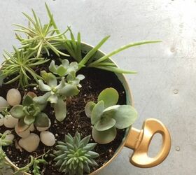 your guide to making a diy succulent planter from an old frying pan, Add Rocks or Pebbles on Top