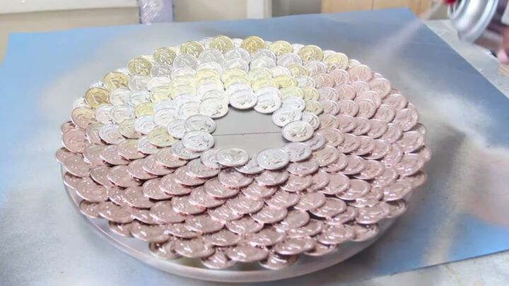 how to create a stunning decorative wall mirror for less than 10, Spray Paint