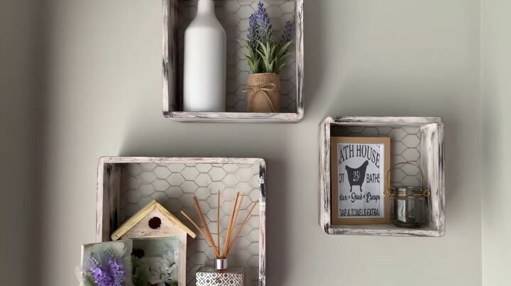 how to easily give outdated shelves a farmhouse look
