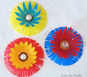 fun flowers from repurposed plastic balls