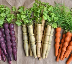 Repurposed Wooden Spindle Carrots