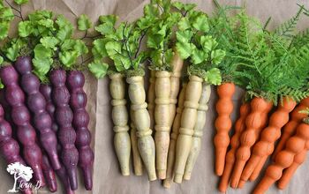 Repurposed Wooden Spindle Carrots
