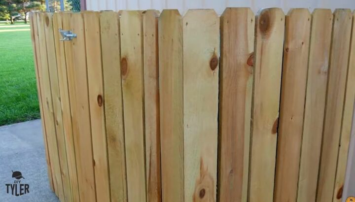 hide your ugly trash bins with this quick and easy build, DIY Wooden Fence
