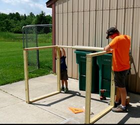 hide your ugly trash bins with this quick and easy build, Build the Frame