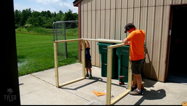 hide your ugly trash bins with this quick and easy build, Build the Frame