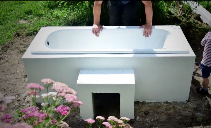 how to build a soothing wood fired hot tub, Add the Tub
