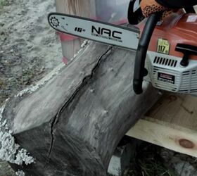 make an amazing garden lamp with your chainsaw, Cut it Down