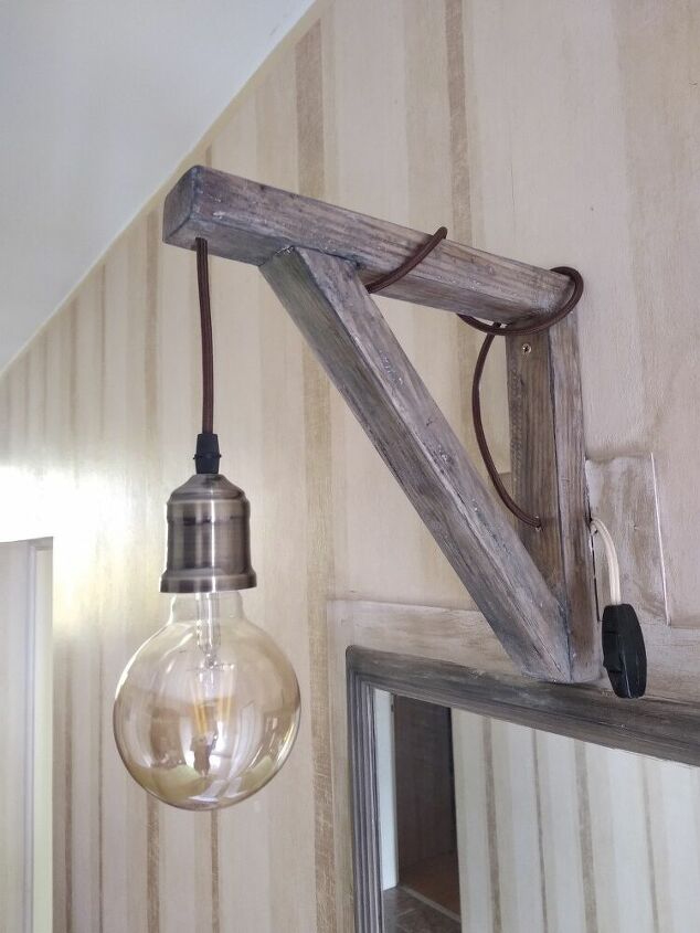 lampara rustica de casa de campo de bricolaje