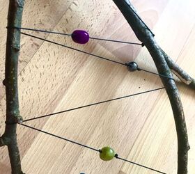 how to create a weaved branch for your home, Add beads