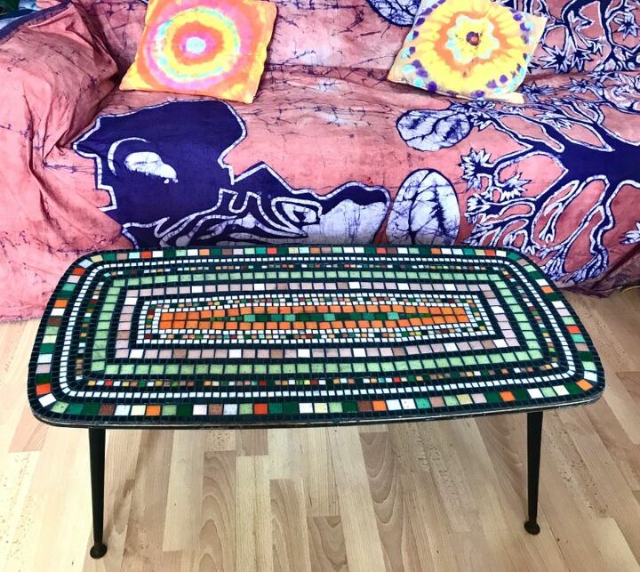 how to transform a coffee table with mosaic art, Mosaic coffee table