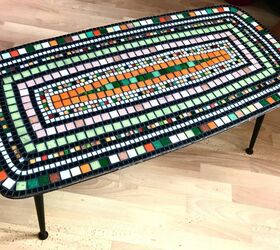 how to transform a coffee table with mosaic art, Mosaic upcycled coffee table