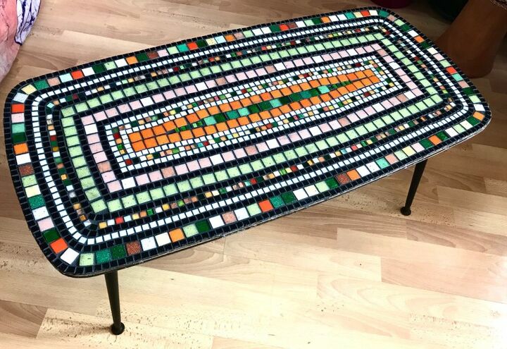 how to transform a coffee table with mosaic art, Mosaic upcycled coffee table