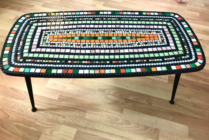 how to transform a coffee table with mosaic art, Mosaic coffee table