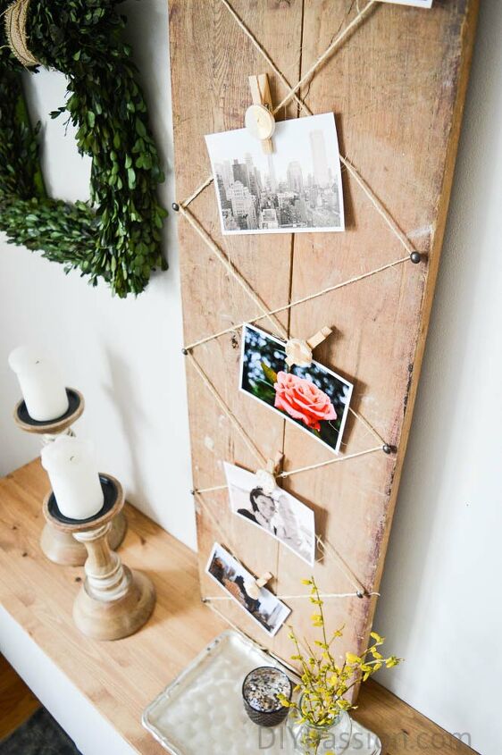 s 13 fun things you can do to show off your boxed up family photos, Create a display with clay wood and clothes pins
