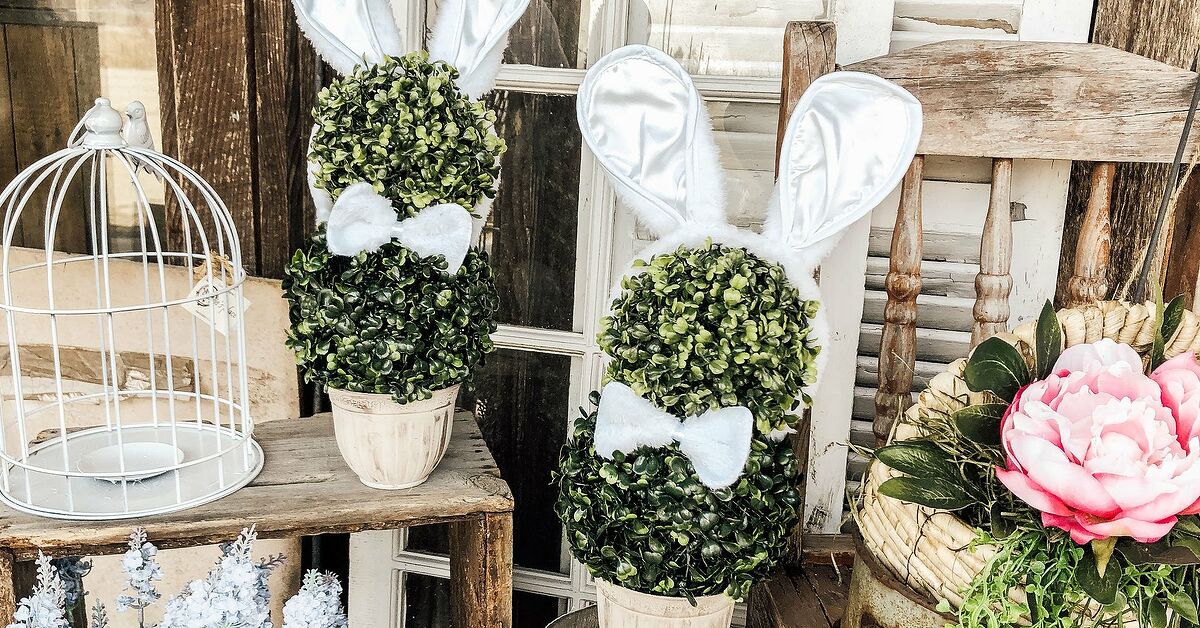 How to Make an Adorable Bunny Topiary DIY | Hometalk