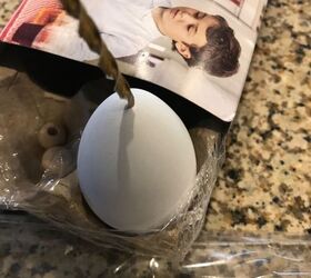 She drills through a few eggs to get this gorgeous $10 countertop look