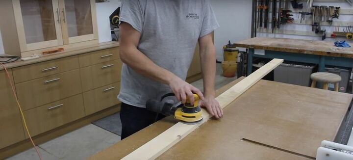 your easy guide to making diy floating shelves shaped like mountains, Sand the Wood
