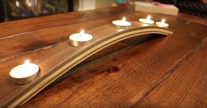aprende a crear un candelabro de madera tallada para tu mesa de comedor, Candelabro de madera de bricolaje