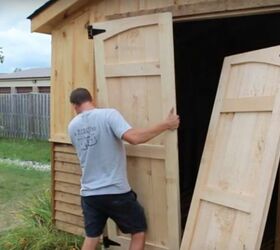 how to build diy shed doors in 13 simple steps, Attach Your Doors to the Shed