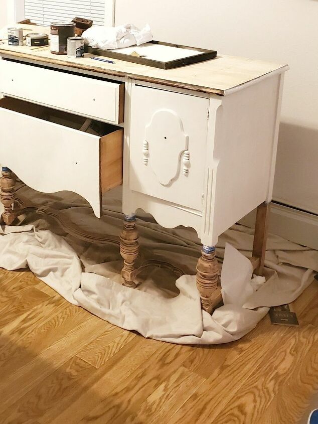 veneer removal paint and stain of antique buffet