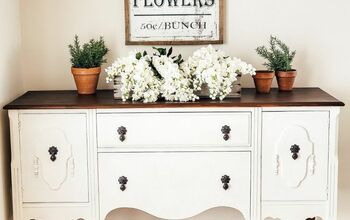 Veneer Removal, Paint, and Stain of Antique Buffet