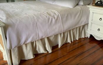 How to Make a Quick and Easy No-Sew Bed Skirt From Drop Cloth