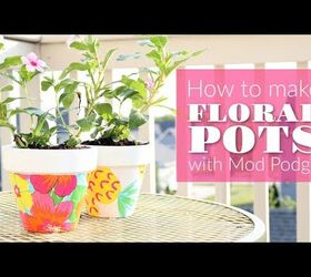 DIY Macetas florales de colores con Mod Podge
