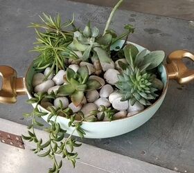 15 crazy creative ways to reuse old pots and pans around your home, Transform an old frying pan into a succulent planter