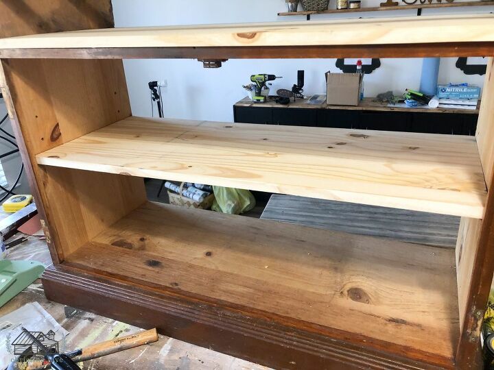 repurposed free sideboard cabinet into kitchen island