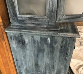 outdated buffet to up cycled dresser hutch, Adding weather look